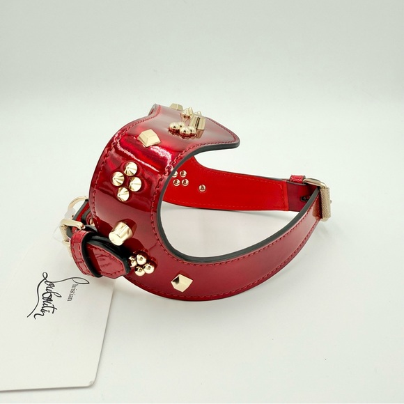 Christian Louboutin Loubiharness Embellished Leather Dog Harness - Red - Picture 4 of 7